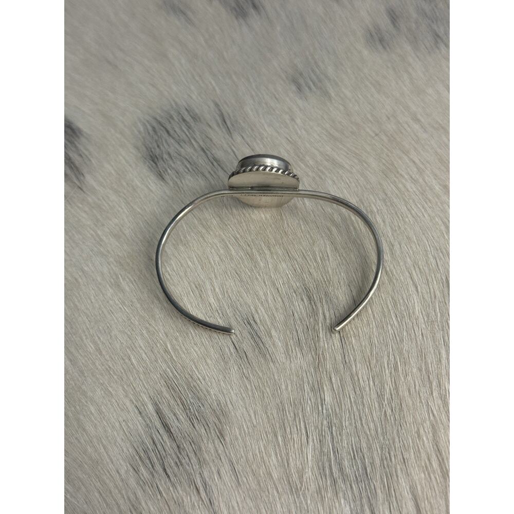 Sterling Silver Royston Ribbon Turquoise Native Donovan Skeet Cuff Bracelet 925 - Picture 8 of 15